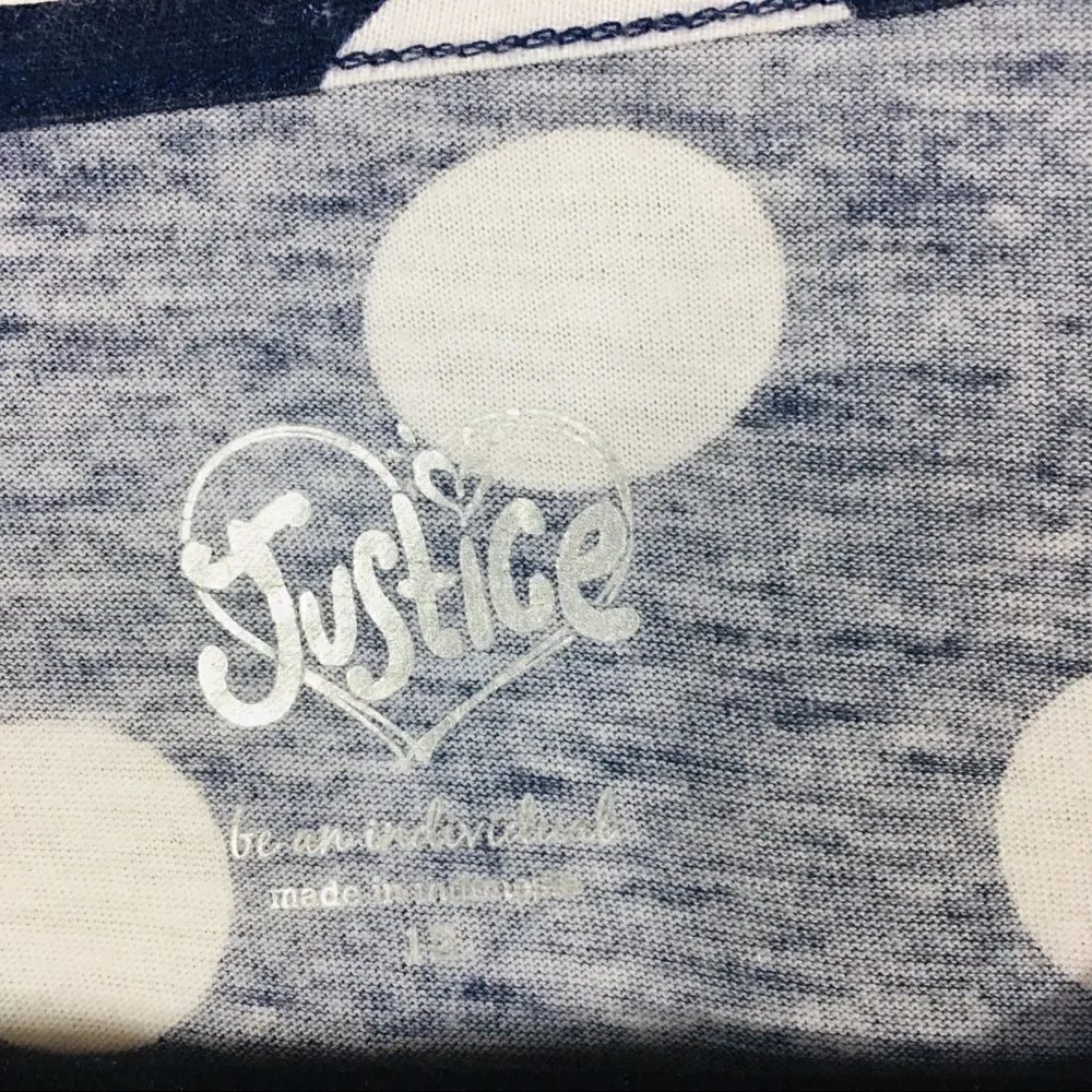 Justice Peace girls size 12 blue polka dot winged - Picture 6 of 6